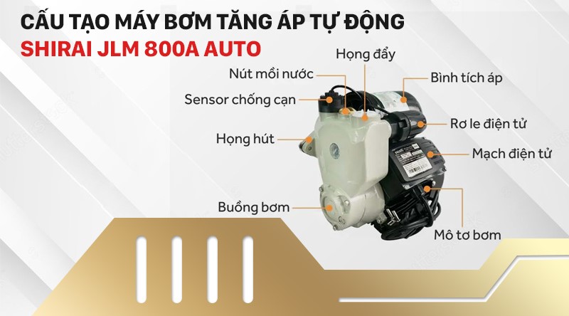 Máy bơm tăng áp Shirai JLm 800A